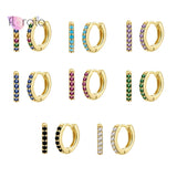 925 Silver Crystal Zirconia Hoop Earrings for Women
