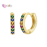 925 Silver Crystal Zirconia Hoop Earrings for Women