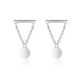 925 Silver Coin Pendant Stud Earrings for Women Gift