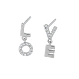 925 Silver LOVE Zircon Earrings for Women