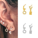 925 Silver LOVE Zircon Earrings for Women