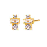 Sparkling Silver CZ Stud Earrings for Women