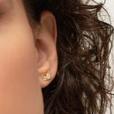 Sparkling Silver CZ Stud Earrings for Women