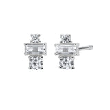 Sparkling Silver CZ Stud Earrings for Women