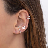 925 Silver Snake Stud Earrings Crystal Jewelry