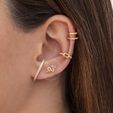 925 Silver Snake Stud Earrings Crystal Jewelry