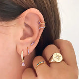 925 Silver CZ Crystal Stud Earrings for Women