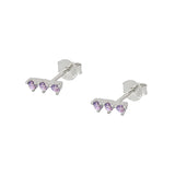 925 Silver CZ Crystal Stud Earrings for Women