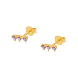 925 Silver CZ Crystal Stud Earrings for Women