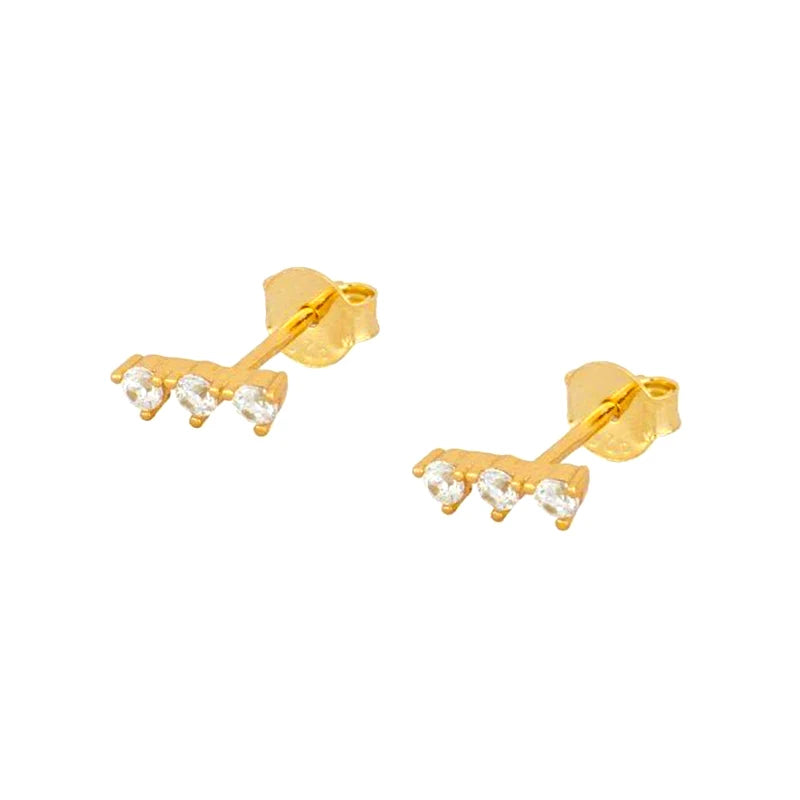 925 Silver CZ Crystal Stud Earrings for Women