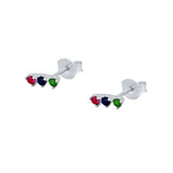 925 Silver CZ Crystal Stud Earrings for Women