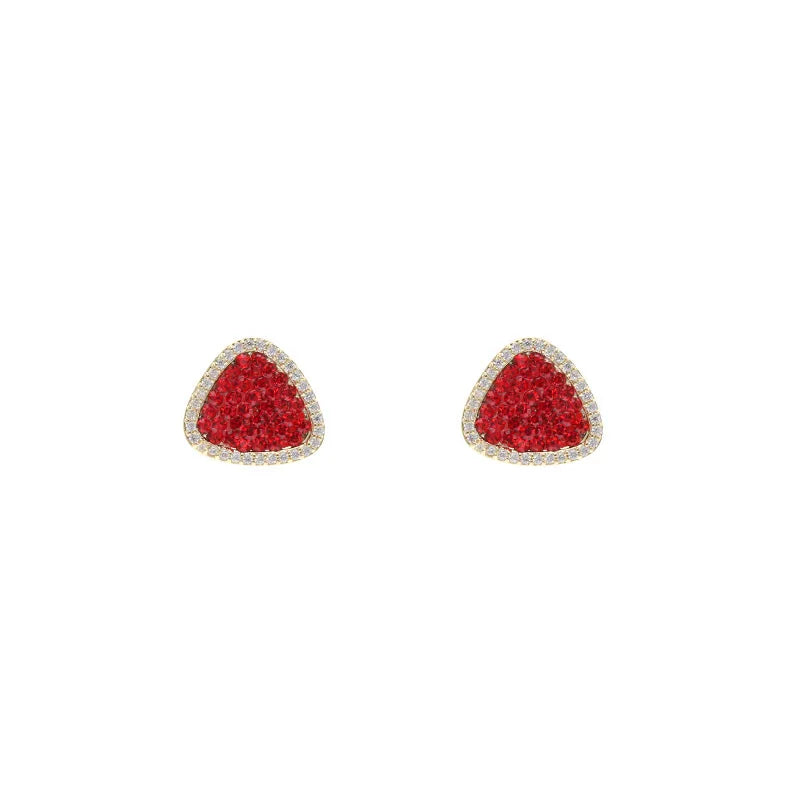 925 Silver Red Love Earrings for Girls