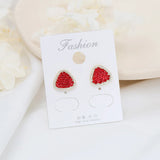 925 Silver Red Love Earrings for Girls