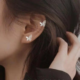 925 Silver Zircon Moon Butterfly Flower Stud Earrings for Women