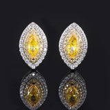 925 Silver Earring Evil Eye Horse Eye Retro Purple Diamond Piercing Jewelry