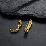 925 Silver Chain Hoop Earrings Rock Punk Style Hip Hop Unisex Men Women Jewelry