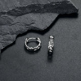 925 Silver Chain Hoop Earrings Rock Punk Style Hip Hop Unisex Men Women Jewelry