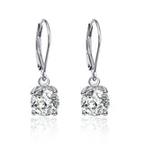 925 Silver Zircon Diamond Earrings 6.0mm Round Ear Studs