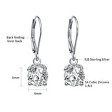 925 Silver Zircon Diamond Earrings 6.0mm Round Ear Studs
