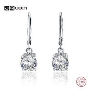 925 Silver Zircon Diamond Earrings 6.0mm Round Ear Studs