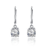 925 Silver Zircon Diamond Earrings 6.0mm Round Ear Studs