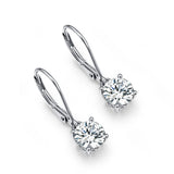 925 Silver Zircon Diamond Earrings 6.0mm Round Ear Studs