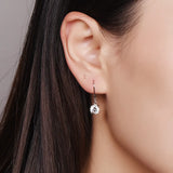 925 Silver Zircon Diamond Earrings 6.0mm Round Ear Studs