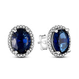 925 Silver Zircon CZ Studs Earrings Wedding Engagement Jewelry