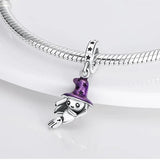 925 Silver Enamel Witch Teapot Candle Dangle Charm Pendant Beads