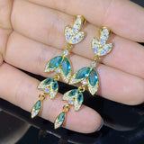 925 Silver Paraiba Drop Earrings Tassel Shape Jewelry