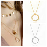 925 Silver Pendant Long Chain Zircon Necklace Minimalist Style Crystal
