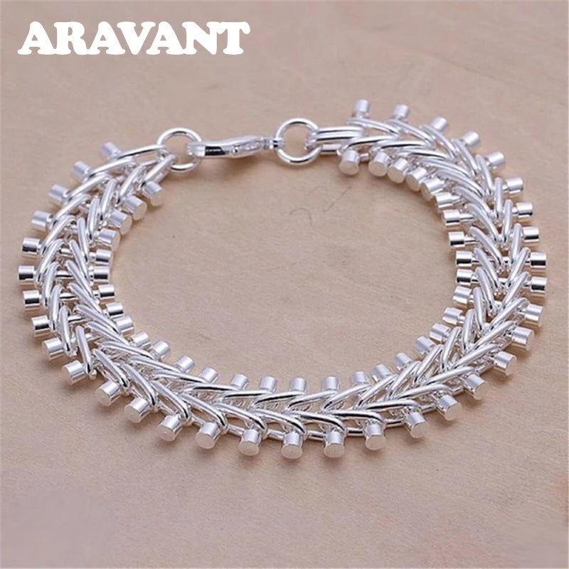 925 Silver Bracelets For Women Men Wedding Jewelry