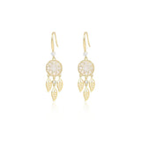 925 Silver Dream Catcher Star Leaf Earrings Female Long Leaf Tassel
