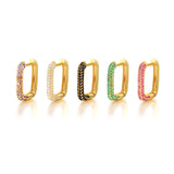925 Silver Zircon Hoop Earrings, Sparkly Jewelry