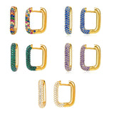 925 Silver Zircon Hoop Earrings, Sparkly Jewelry