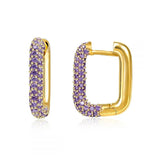 925 Silver Zircon Hoop Earrings, Sparkly Jewelry