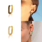 925 Silver Zircon Hoop Earrings, Sparkly Jewelry