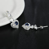 925 Silver Heart Amethyst Earring Wedding Party Jewelry