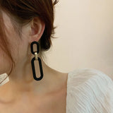 925 Silver Drop Earrings Resin Plated Women's Party Jewelry