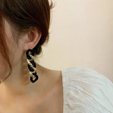 925 Silver Drop Earrings Resin Plated Women's Party Jewelry