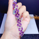 925 Silver Diamond Amethyst Peridot Bracelet For Women Jewelry