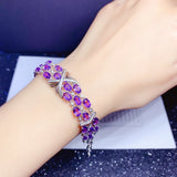 925 Silver Diamond Amethyst Peridot Bracelet For Women Jewelry