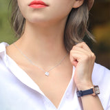 925 Silver Zircon Necklace Ladies Clavicle Chain Party Anniversary Gift