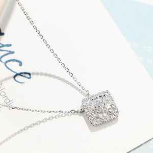 925 Silver Zircon Necklace Ladies Clavicle Chain Party Anniversary Gift
