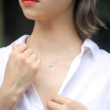 925 Silver Zircon Necklace Ladies Clavicle Chain Party Anniversary Gift