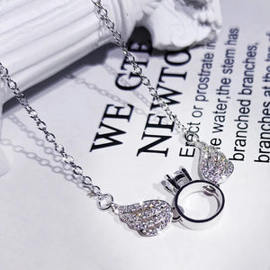 925 Silver Angel Wing Zircon Necklace Jewelry