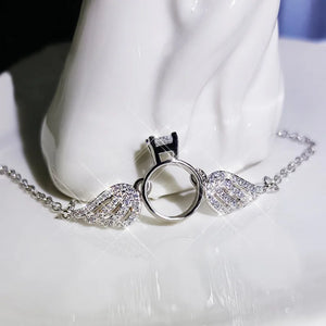 925 Silver Angel Wing Zircon Necklace Jewelry