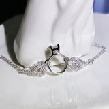 925 Silver Angel Wing Zircon Necklace Jewelry