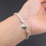 925 Silver Twisted Charm Bracelet 4mm Rope Chain