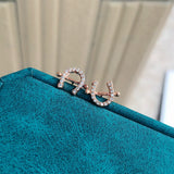 925 Silver U-shaped Rose Earrings Women Memorial Jewelry